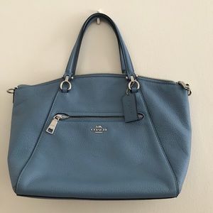blue coach soft leather bag